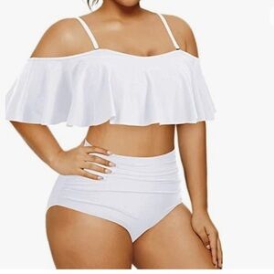 Daci Women Plus Size Bikini Sets High Waisted Ruffle Two Piece Swimsuits Size 18